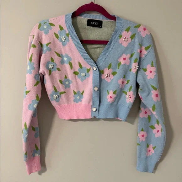 Cider Pastel Floral Cardigan - Picture 2 of 3